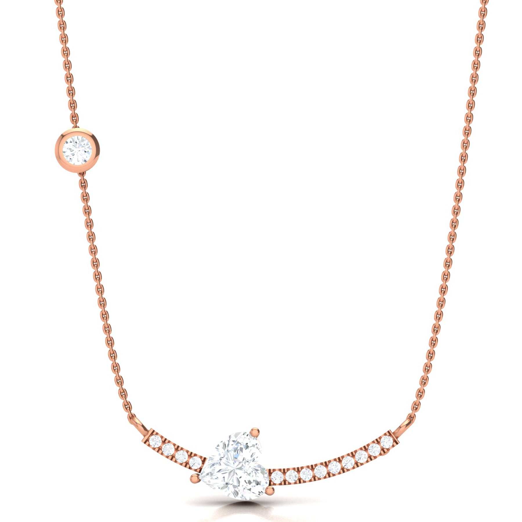 Rose Gold Necklace with Lab Grown Diamonds Virja