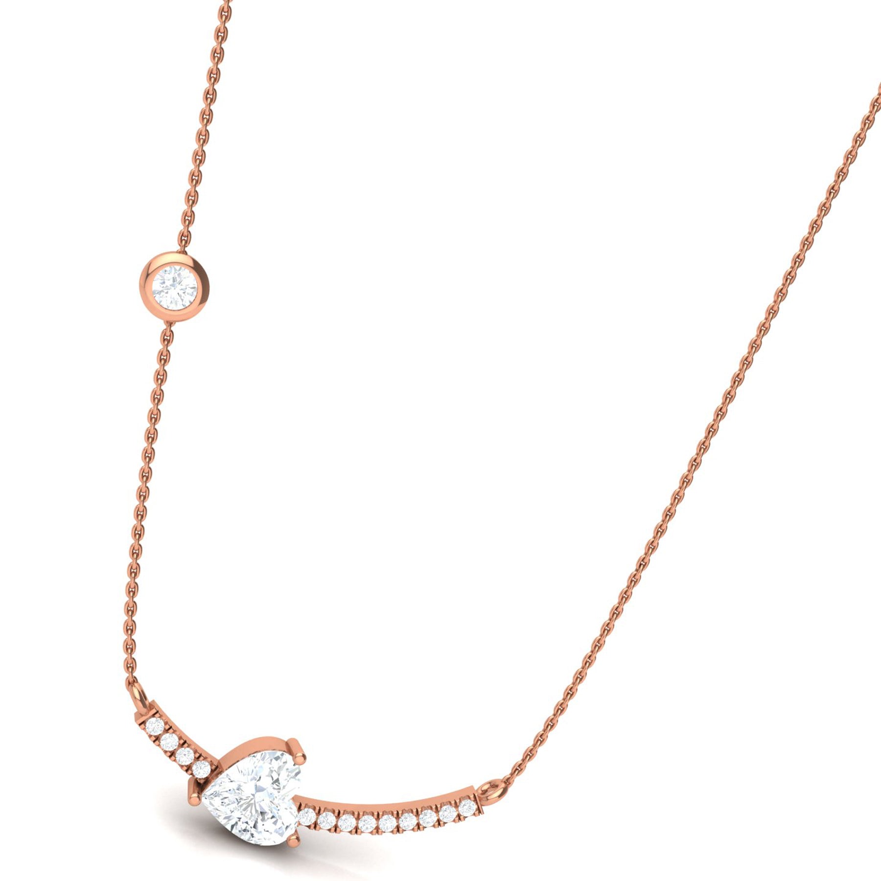 Rose Gold Necklace with Lab Grown Diamonds Virja