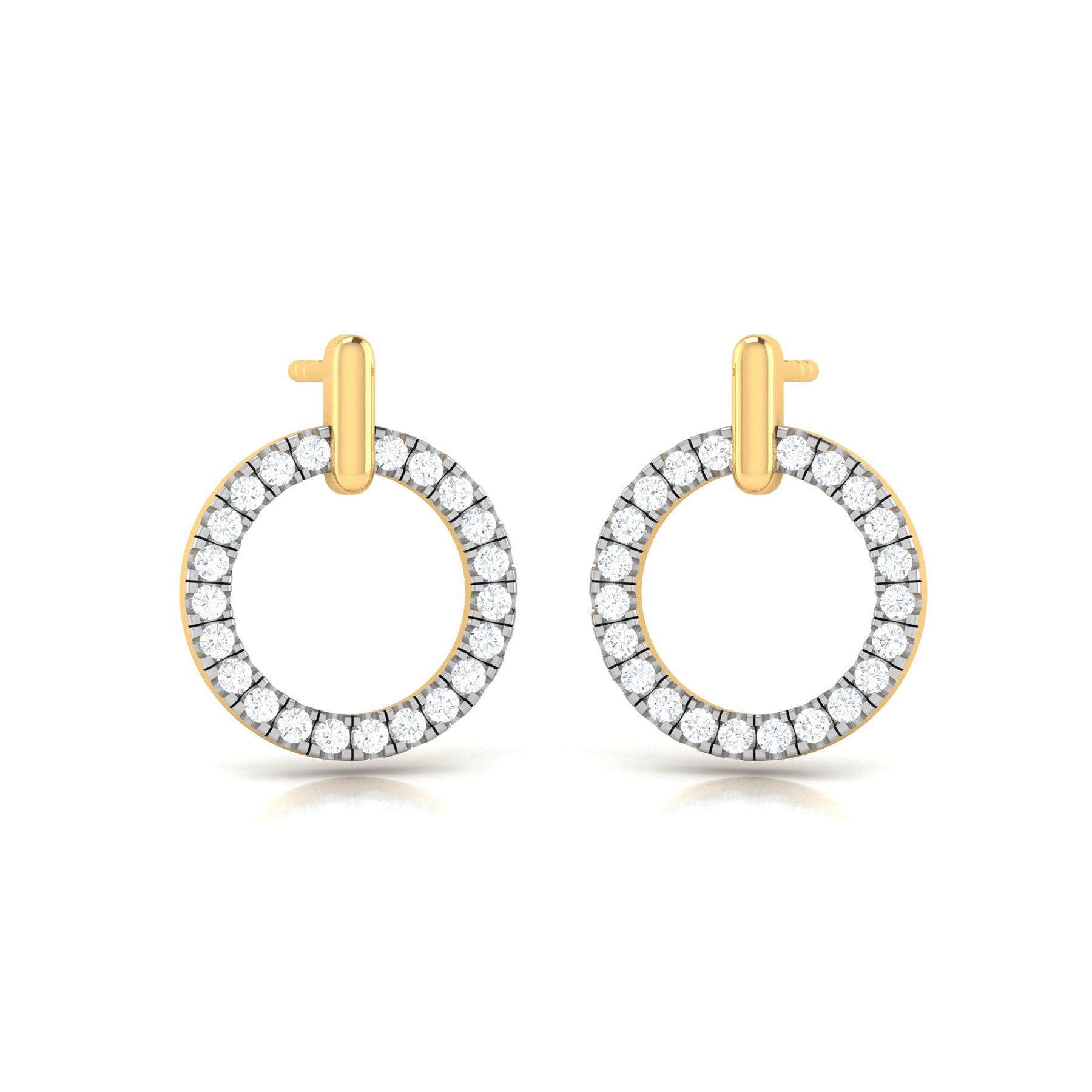 Yellow Gold Hoop Earrings with Lab Grown Diamonds Virja