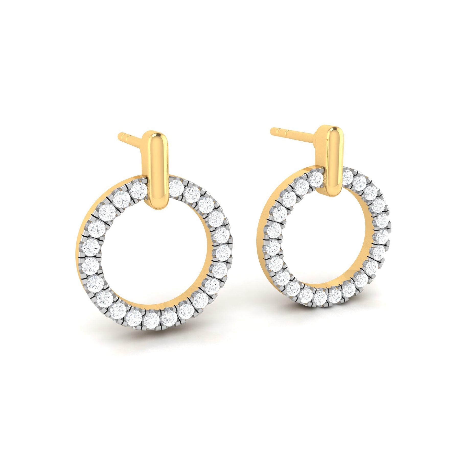 Yellow Gold Hoop Earrings with Lab Grown Diamonds Virja