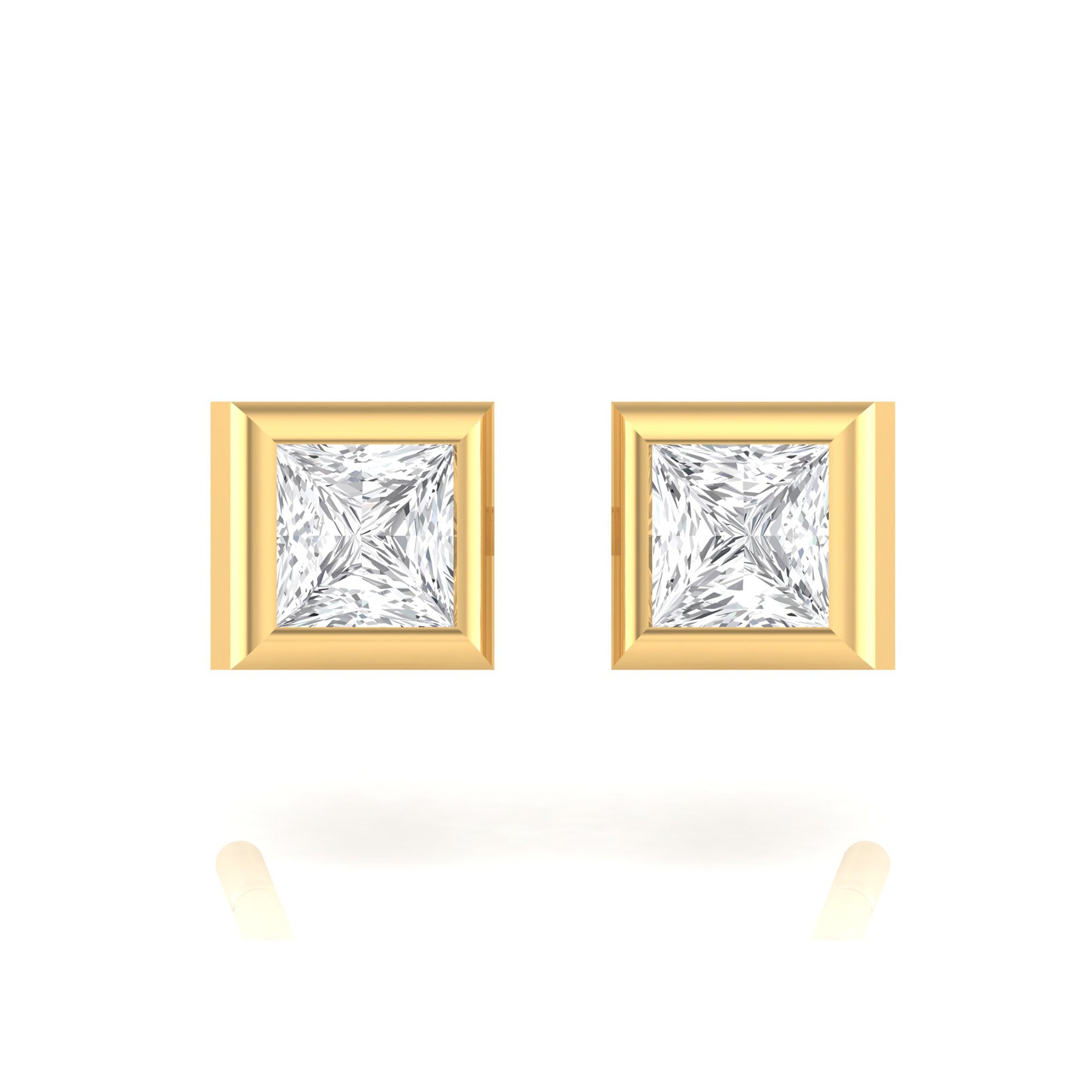 Yellow Gold Stud Earrings with Lab Grown Diamonds Virja