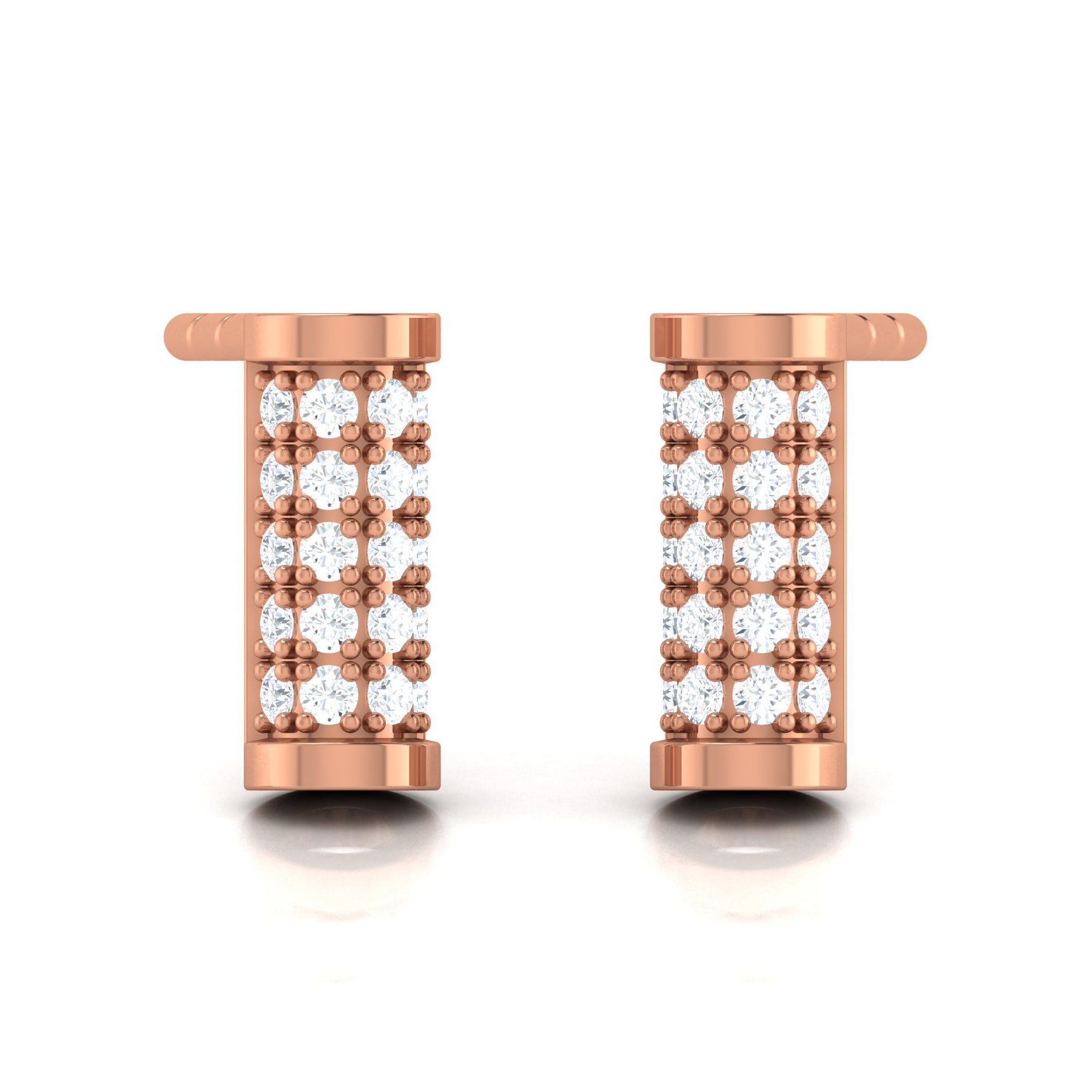 Rose Gold Stud Earrings with Lab Grown Diamonds Virja