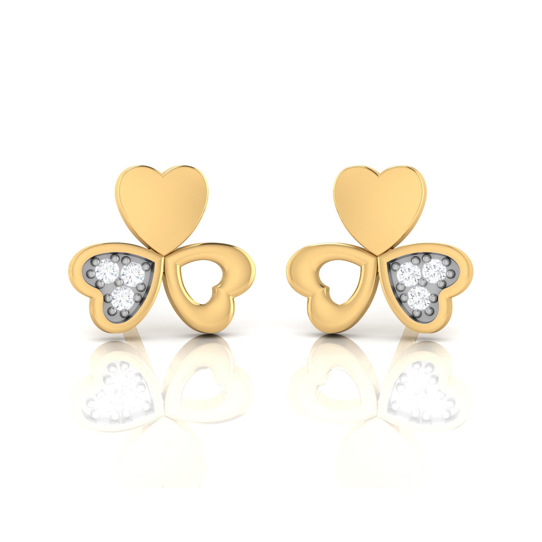 Yellow Gold Stud Earrings with Lab Grown Diamonds Virja