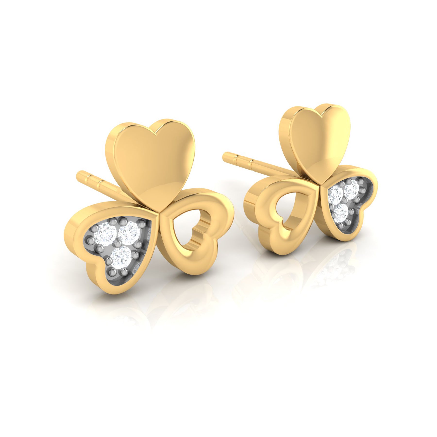 Yellow Gold Stud Earrings with Lab Grown Diamonds Virja