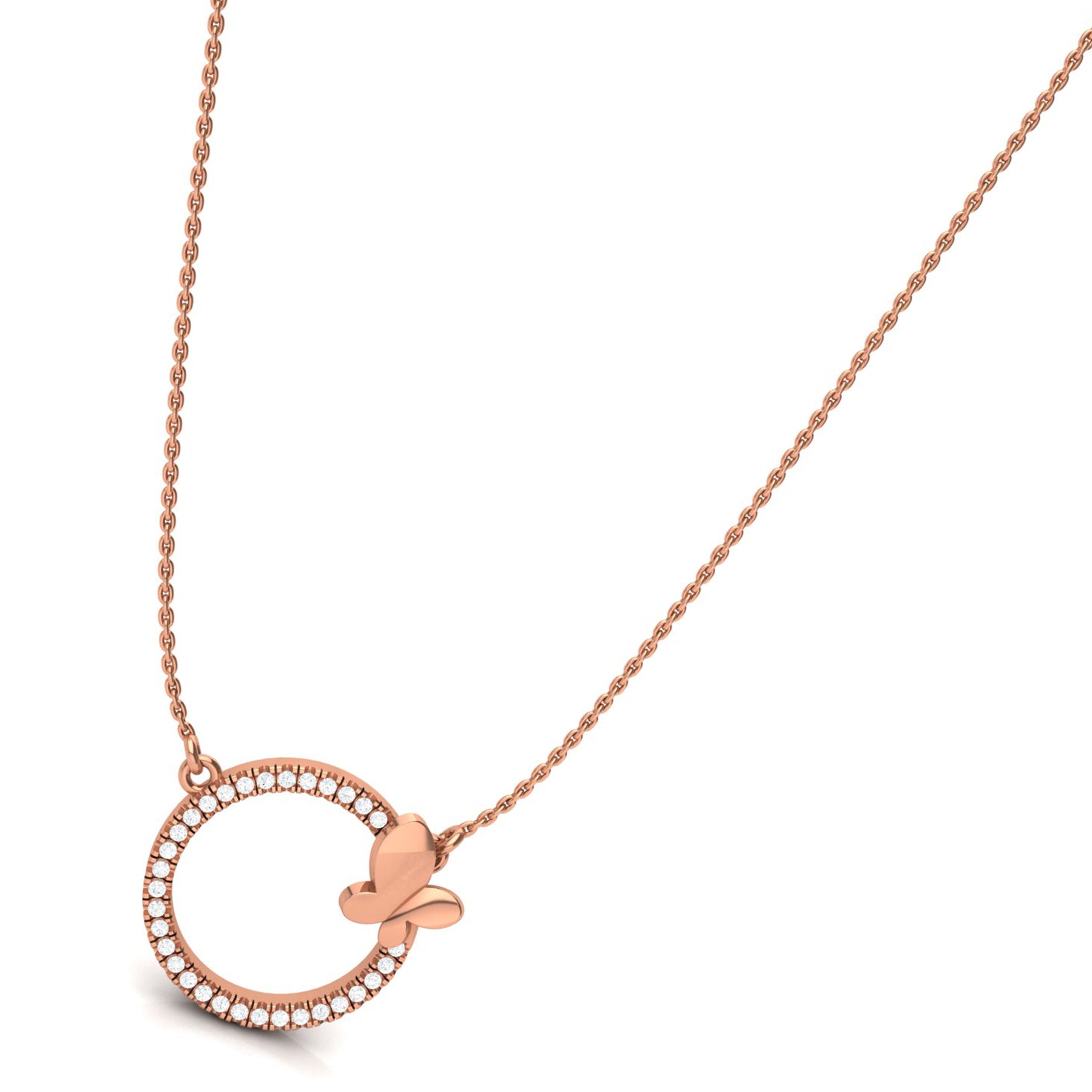 Rose Gold Necklace with Lab Grown Diamonds Virja