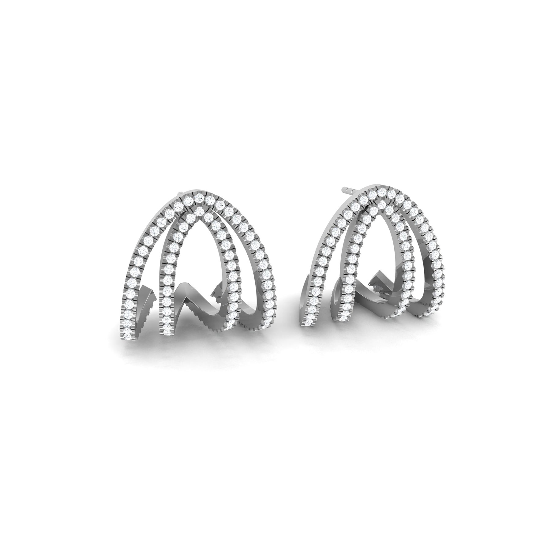 White Gold Hoop Earrings with Lab Grown Diamonds Virja