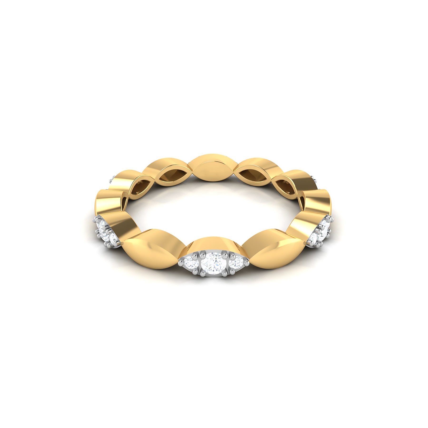 Gold Chain Ring with Lab Grown Diamonds Virja