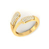 Yellow Gold Twin Ring with Lab Grown Diamonds Virja